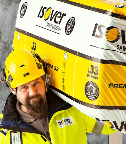 Uusi ISOVER PREMIUM 33 on asentajan valinta - se  on loistava lämmön- ja ääneneriste, eikä se pölise, eikä kutise.  